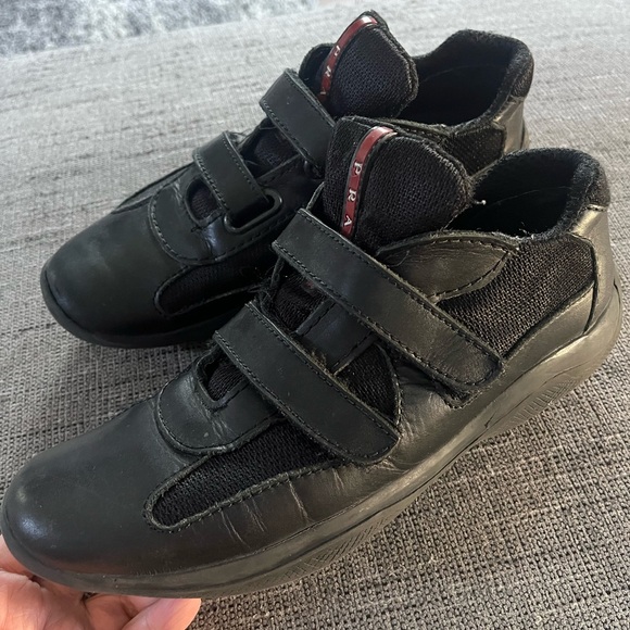 PRADA Women’s Leather America’s Cup Double strap Sneaker - Picture 1 of 12